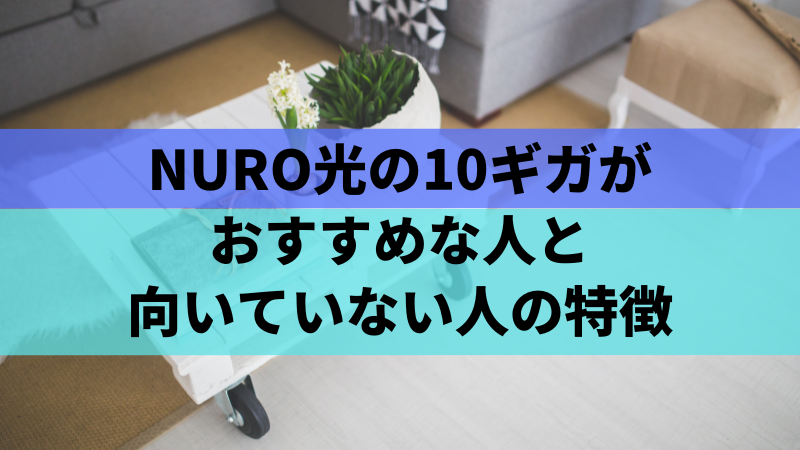NURO光の10ギガがおすすめな人と向いていない人の特徴