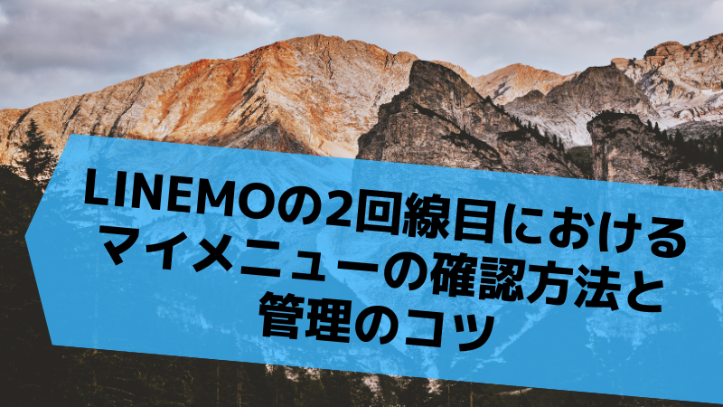 LINEMOの2回線目におけるマイメニューの確認方法と管理のコツ