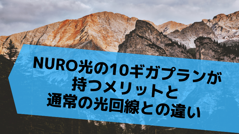 NURO光の10ギガプランが持つメリットと通常の光回線との違い