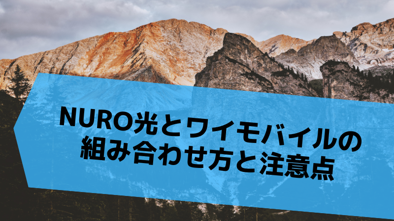 NURO光とワイモバイルの組み合わせ方と注意点