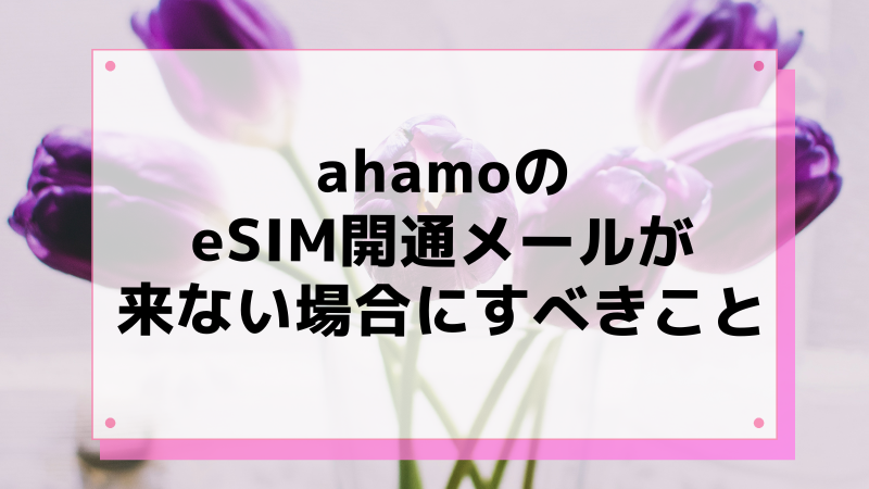 ahamoのeSIM開通メールが来ない場合にすべきこと