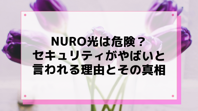 NURO光は危険?セキュリティがやばいと言われる理由とその真相