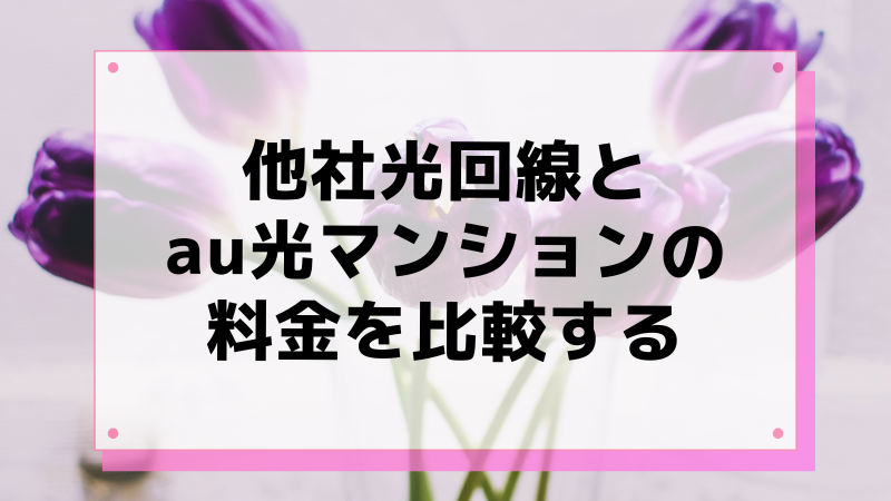 他社光回線とau光マンションの料金を比較する