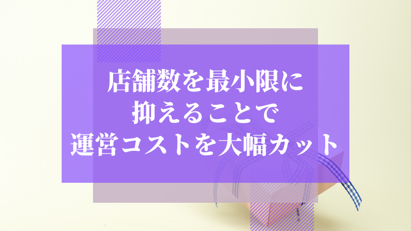 店舗数を最小限に抑えることで運営コストを大幅カット