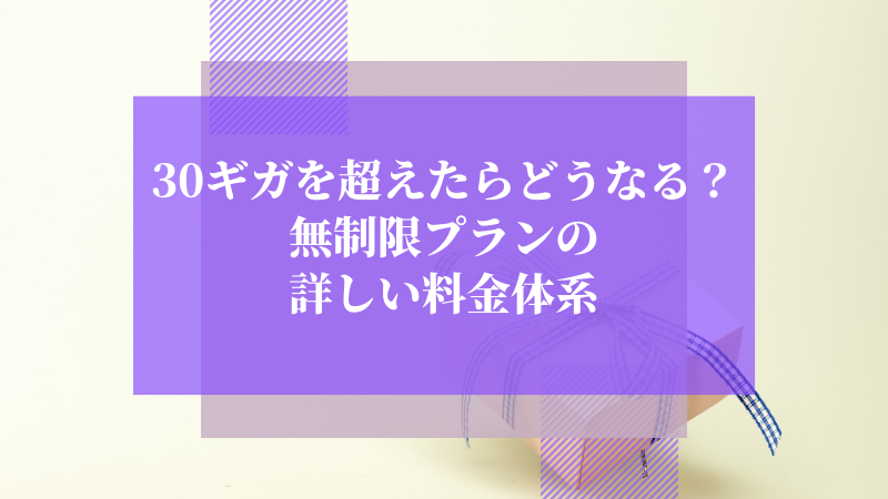 30ギガを超えたらどうなる?無制限プランの詳しい料金体系