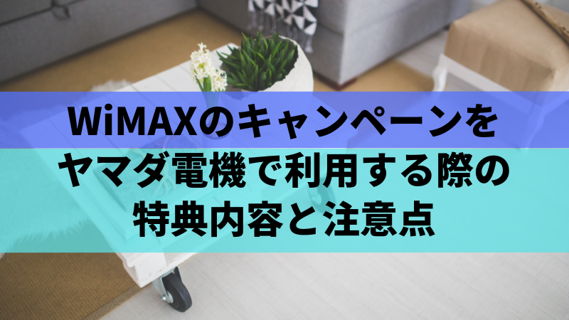 WiMAXのキャンペーンをヤマダ電機で利用する際の特典内容と注意点