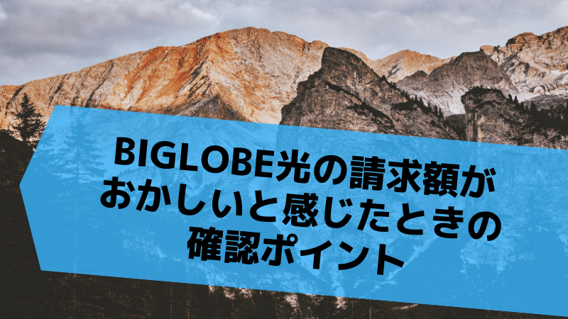 BIGLOBE光の請求額がおかしいと感じたときの確認ポイント